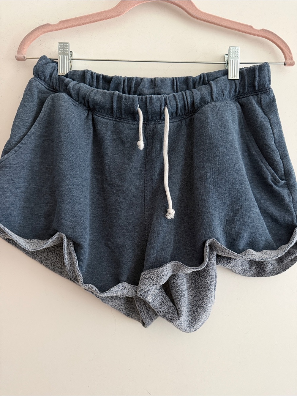 H&M Blue Terry-Lined Drawstring Athletic Sweat Shorts